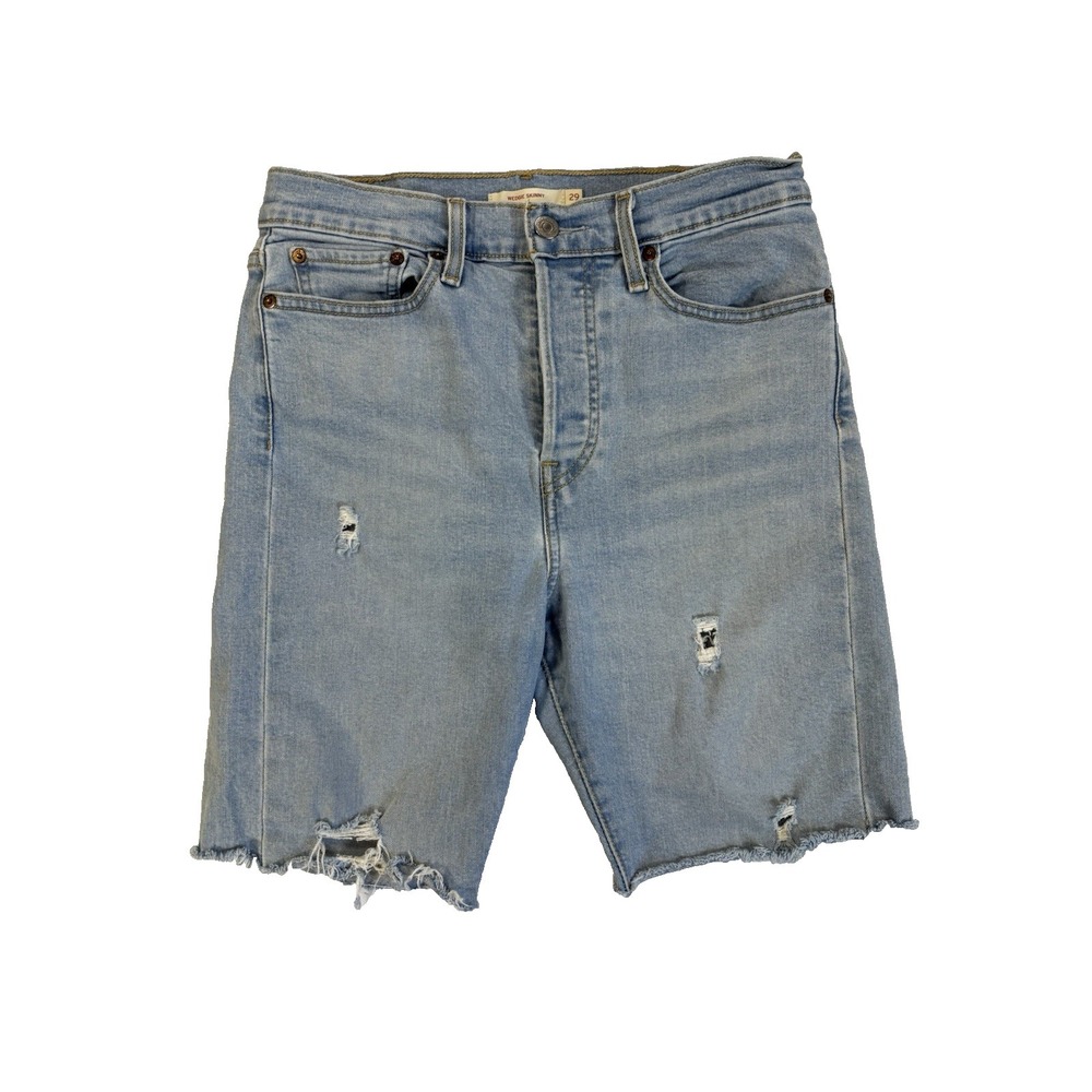 Levi's Women's 29 Sexy Wedgie Skinny Cut Off Light Wash Jean Shorts Baddie Rodeo
